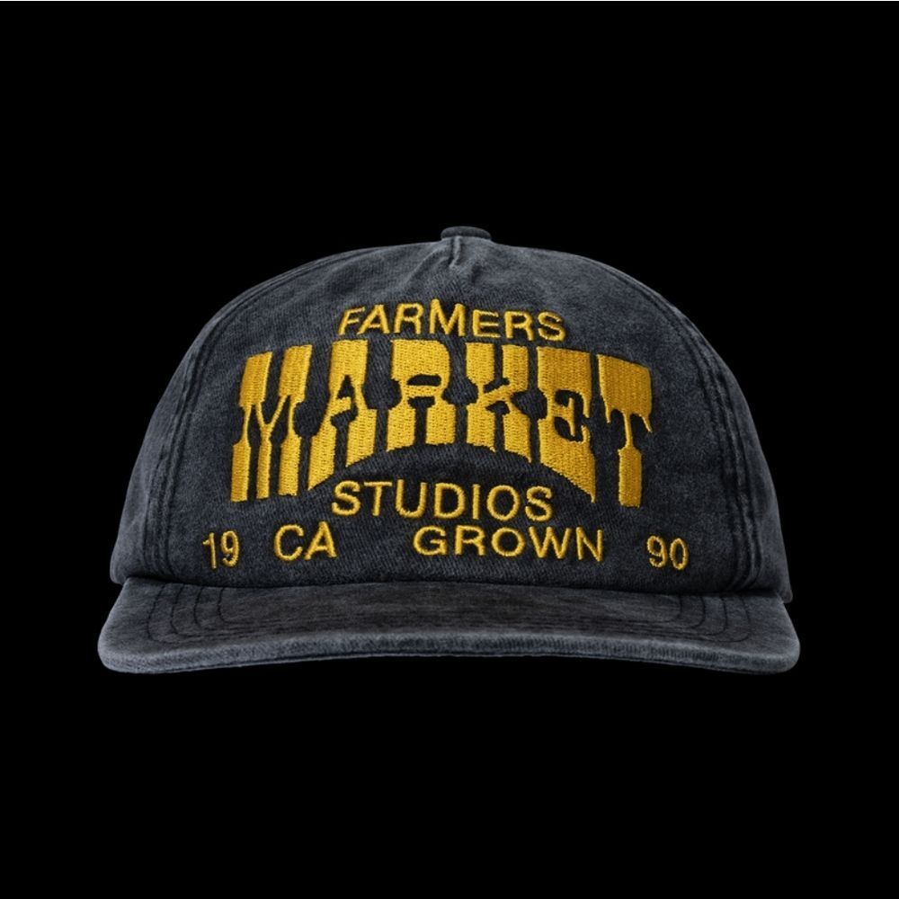 Farmers Market Studios Black and Yellow Embroidered Baseball Cap